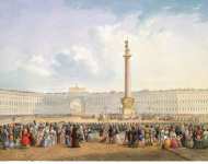 Sadovnikov Vasily Semyonovich View of Dvortsovaya Palace Square and the General Staff Building St Petersburg - Hermitage